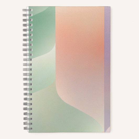 Abstract Geometric Notebook – Green Orange Purple ノートブック (正面)