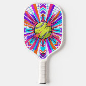 Abstract Geometric Padel Ball Sports Illustration ピックルボールラケット (裏面)