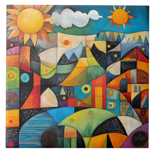 Abstract Geometric Painting タイル (正面)