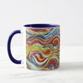 Abstract geometric pattern 39 with wavy lines マグカップ (左)