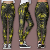 Abstract Geometric Pattern | Black and Yellow レギンス