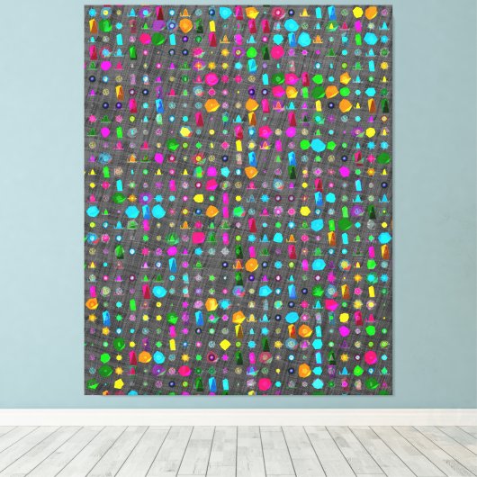 Abstract Geometric Pattern Canvas キャンバスプリント (インサイチュ (ウッドフロア))