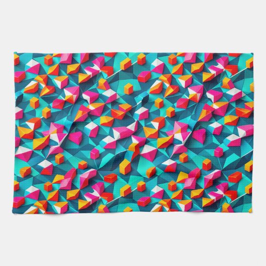 Abstract geometric pattern design 14-Kitchen Towel キッチンタオル (横)