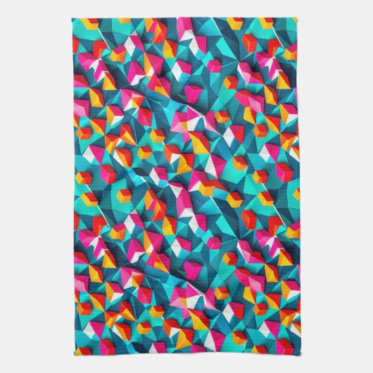 Abstract geometric pattern design 14-Kitchen Towel キッチンタオル (縦)