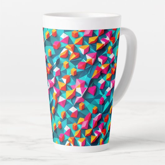 Abstract geometric pattern design 14 - Latte Mug カフェラテマグ (右アングル)