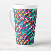Abstract geometric pattern design 14 - Latte Mug カフェラテマグ (左アングル)