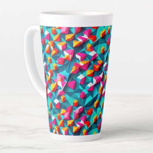 Abstract geometric pattern design 14 - Latte Mug カフェラテマグ (左アングル)
