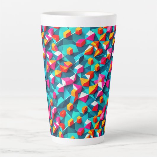 Abstract geometric pattern design 14 - Latte Mug カフェラテマグ (正面)