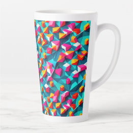 Abstract geometric pattern design 14 - Latte Mug カフェラテマグ