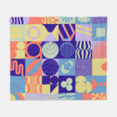 Abstract geometric pattern made with simple shapes フリースブランケット (正面(横))