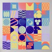 Abstract geometric pattern made with simple shapes ポスター (正面)