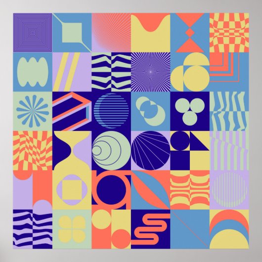 Abstract geometric pattern made with simple shapes ポスター (正面)