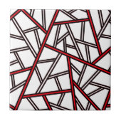 Abstract geometric pattern - red, black and white. タイル (正面)