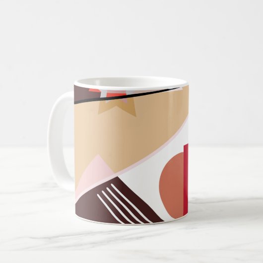 Abstract geometric pattern,  silk scarf shawl desi コーヒーマグカップ (正面左)