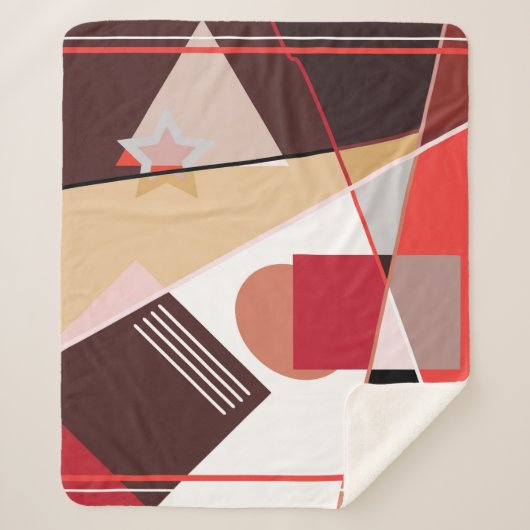 Abstract geometric pattern,  silk scarf shawl desi シェルパブランケット (正面)