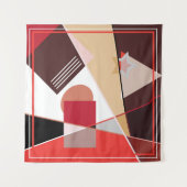 Abstract geometric pattern,  silk scarf shawl desi タペストリー (正面(横))