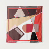 Abstract geometric pattern,  silk scarf shawl desi タペストリー (正面)