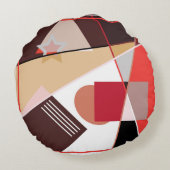 Abstract geometric pattern, silk scarf shawl desi ラウンドクッション (裏面)