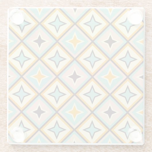 Abstract geometric pattern with diamond shapes ガラスコースター (裏面)