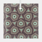 Abstract geometric pattern with layered pentagons  ガラスオーナメント (正面)