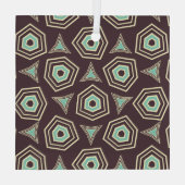 Abstract geometric pattern with layered pentagons  ガラスオーナメント (裏面)