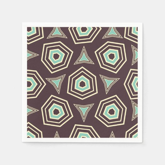 Abstract geometric pattern with layered pentagons  スタンダードカクテルナプキン (正面)