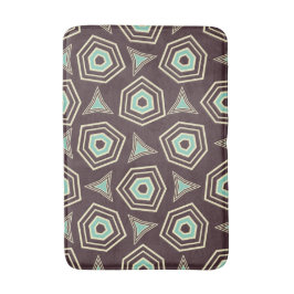 Abstract geometric pattern with layered pentagons  バスマット
