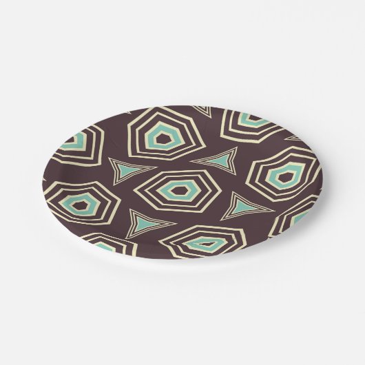 Abstract geometric pattern with layered pentagons  ペーパープレート (アングル)