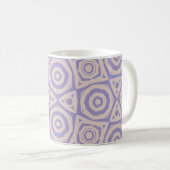 Abstract Geometric Purple and Cream コーヒーマグカップ (正面右)
