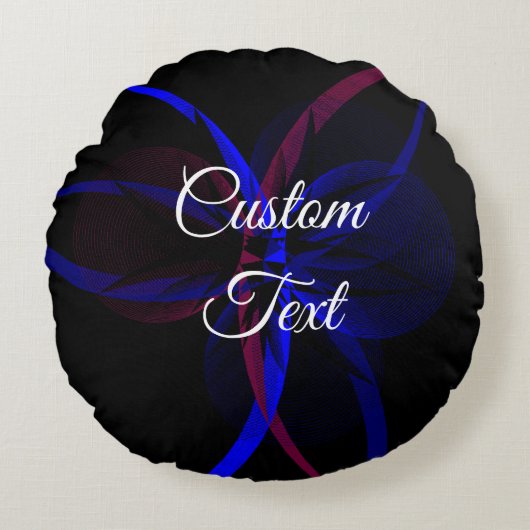 Abstract Geometric Round Pillow ラウンドクッション (正面)