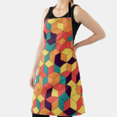 Abstract geometric seamless pattern of color cubes エプロン (インサイチュ)