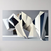 Abstract Geometric Shapes ポスター (正面)