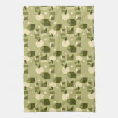 abstract geometric shapes in green tones キッチンタオル (縦)