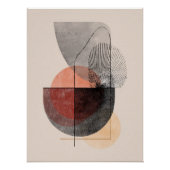 Abstract Geometric Shapes - Japandi Wall Art ポスター (正面)