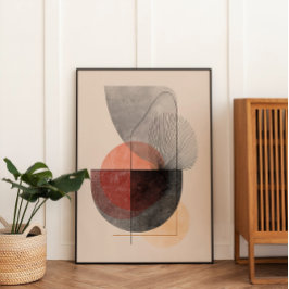 Abstract Geometric Shapes - Japandi Wall Art ポスター