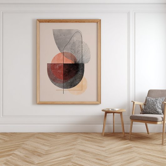 Abstract Geometric Shapes - Japandi Wall Art ポスター