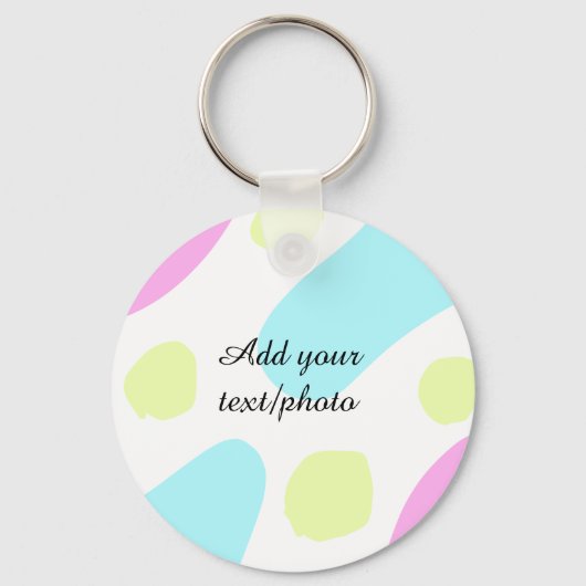 Abstract geometric shapes pastel add name photo ba キーホルダー (正面)
