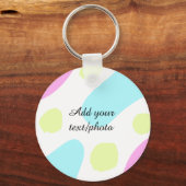 Abstract geometric shapes pastel add name photo ba キーホルダー (裏面)