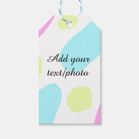 Abstract geometric shapes pastel add name photo ba ギフトタグ (正面)
