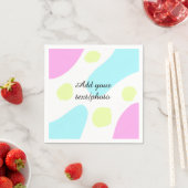 Abstract geometric shapes pastel add name photo ba スタンダードカクテルナプキン (インサイチュ)