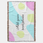 Abstract geometric shapes pastel add name photo ba スローブランケット (正面縦)