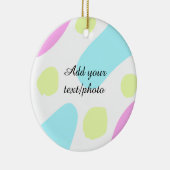 Abstract geometric shapes pastel add name photo ba セラミックオーナメント (右)