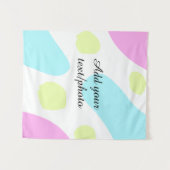 Abstract geometric shapes pastel add name photo ba タペストリー (正面(横))