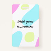 Abstract geometric shapes pastel add name photo ba バッジ (裏面)