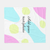 Abstract geometric shapes pastel add name photo ba フリースブランケット (正面(横))