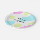 Abstract geometric shapes pastel add name photo ba ペーパープレート (アングル)