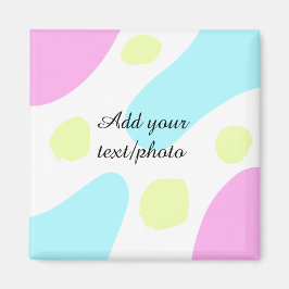 Abstract geometric shapes pastel add name photo ba マグネット