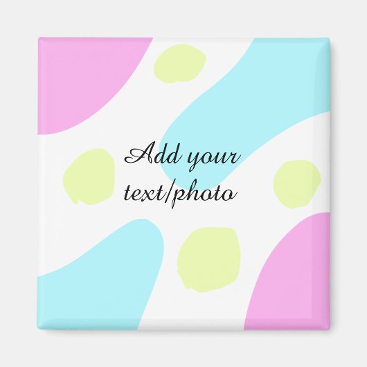 Abstract geometric shapes pastel add name photo ba マグネット (正面)