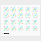 Abstract geometric shapes pastel add name photo ba ラウンドシール (シート)