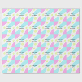 Abstract geometric shapes pastel add name photo ba ラッピングペーパー